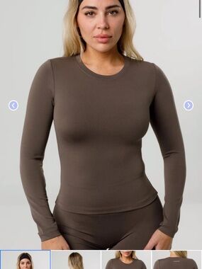 Paragon Reluna™ Full Length Long Sleeve Top Truffle - brand new w tags